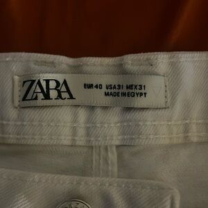 Zara white distressed jeans